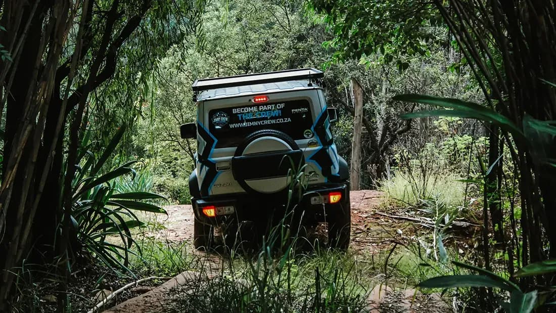 Jimny Crew Car on a 4x4 trail